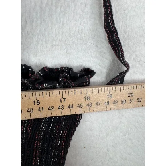 Hatch Jojo Smocked‎ Jumpsuit striped bow tie 90s beach boho sz 2 - Picture 5 of 9